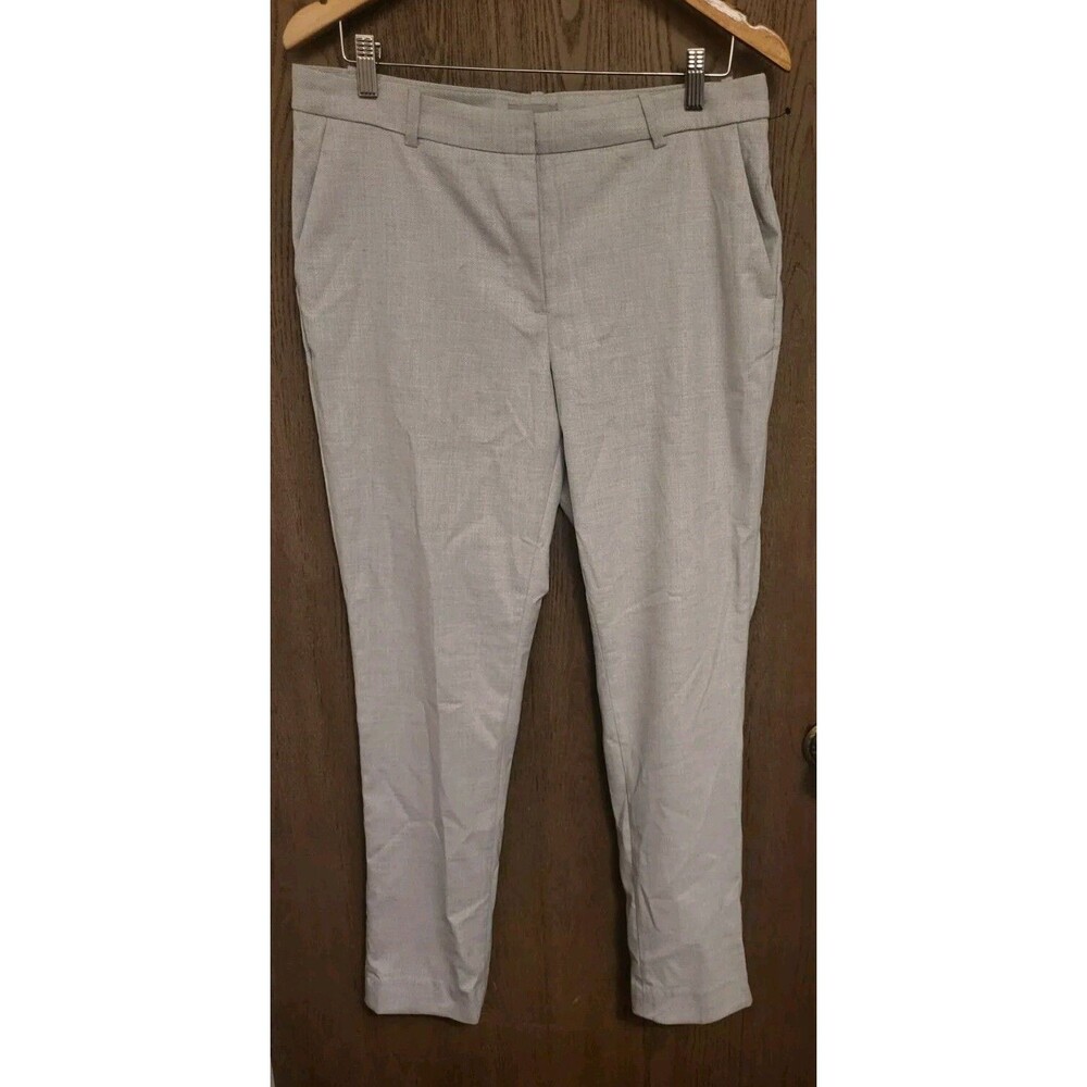 H & M Womens Grey Dress Straight Leg Business Pants Size 10